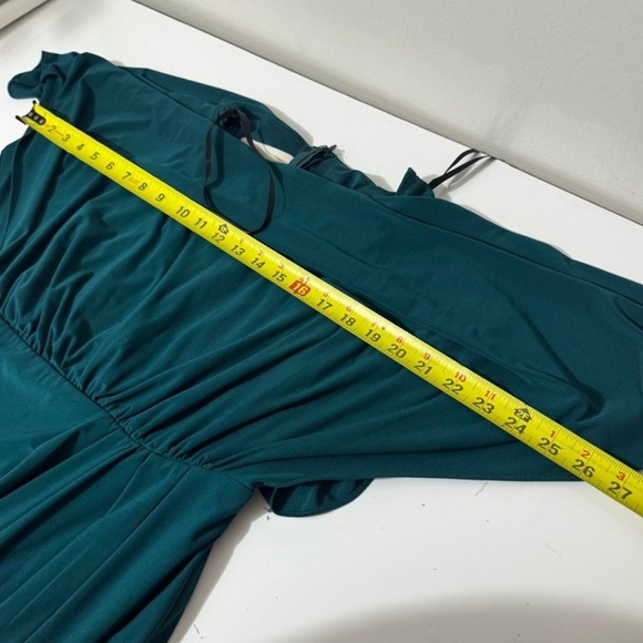 Anthropologie BHLDN “Lena” Teal green Maxi Dress with Slit - Picture 6 of 8